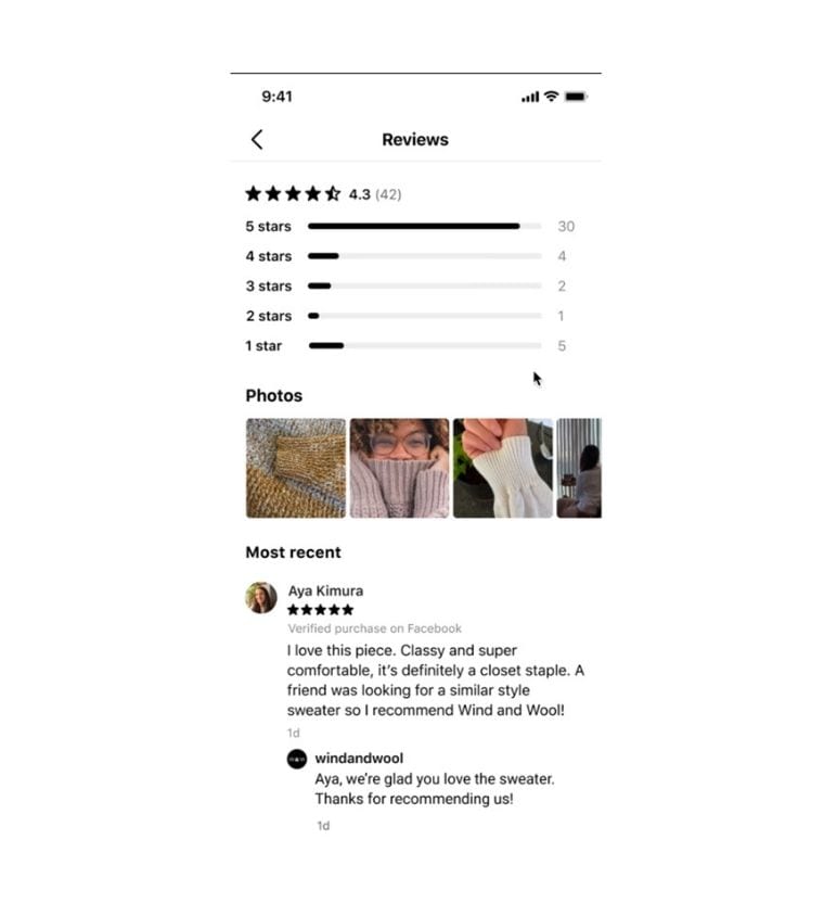 Instagram recensioni prodotto